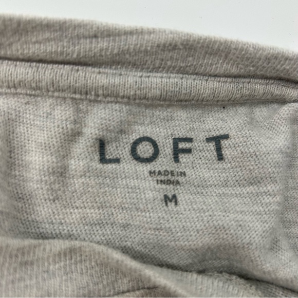 LOFT Light Gray Long Sleeve Blouse - Picture 3 of 4